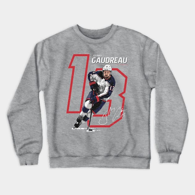 Johnny Gaudreau Columbus Offset Crewneck Sweatshirt by lavonneroberson